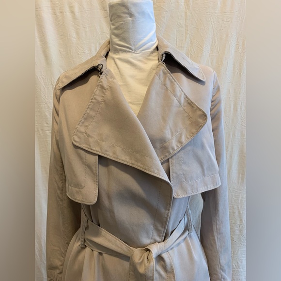 Club Monaco Beige Belted Spring Trench Coat Lightweight Jacket - Picture 2 of 6